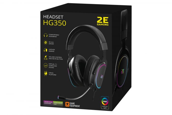 Гарнітура 2E GAMING HG350 RGB USB 7.1 Black