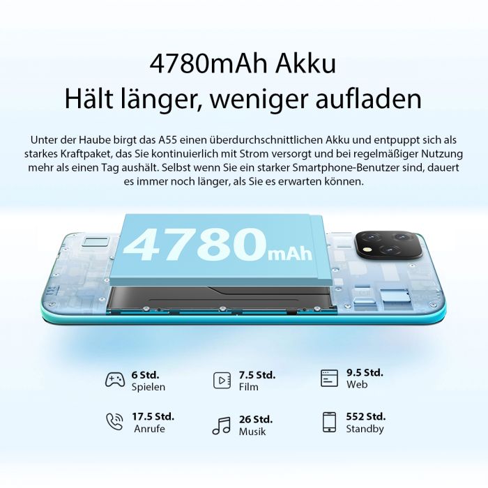 Смартфон Blackview A55 3/16GB 2SIM Twilight Blue