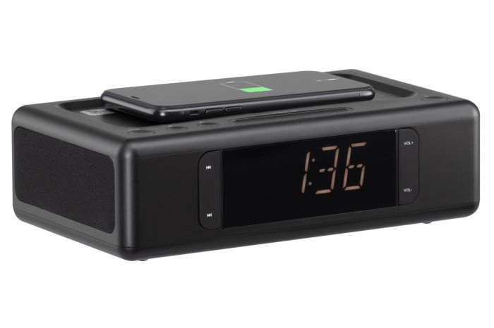 Акустична док-станція 2E SmartClock Wireless Charging, Alarm Clock, Bluetooth, FM, USB, AUX Black