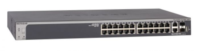 Комутатор NETGEAR S3300-28X (GS728TX) 24x1GE, 2x10GE, 2xSFP+, керований з можливістю стекування