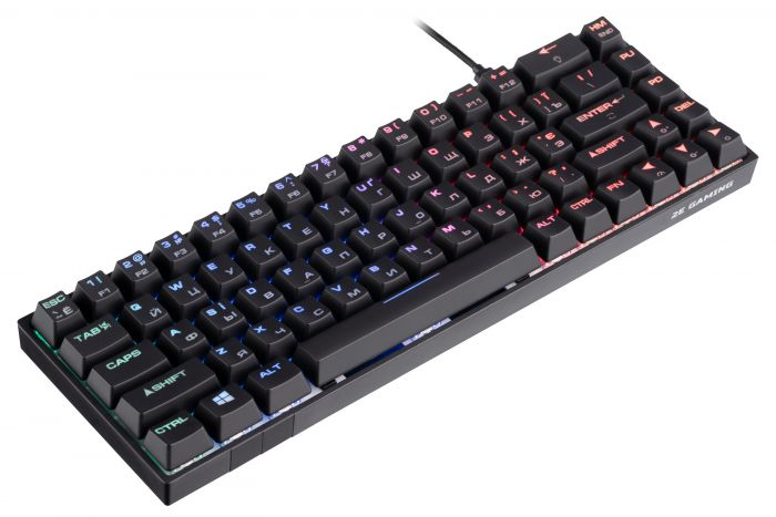 Клавіатура 2E GAMING KG370 RGB 68key Gateron Brown Switch USB Black UKR