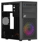 Корпус 2E BASIS (RD850) MiniT, Micro ATX,Mini ITX, 2xUSB2.0, 1xUSB3.0, 1x120мм ARGB, акрил (бічна панель), без БЖ, чорний