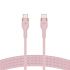 Кабель Belkin USB-С - USB-C плетений, силіконовий, з ремінцем на магніті, 1м, рожевий