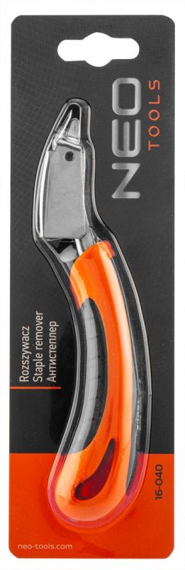 Антистеплер Neo Tools, знімач для всіх скоб, металевий корпус покритий пластмасою