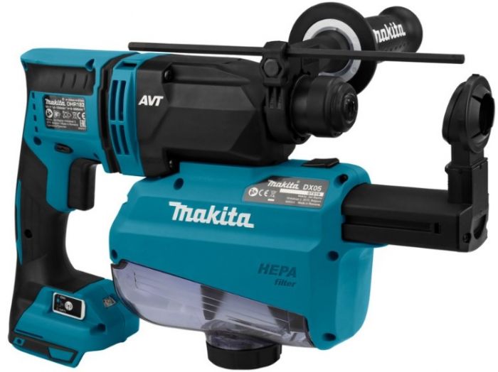 Перфоратор Makita DHR182ZWJ акумуляторний, SDS-Plus LXT, 18В, сист. вид. пилу DX05, кейс Makpac, 2.7 кг, SOLO