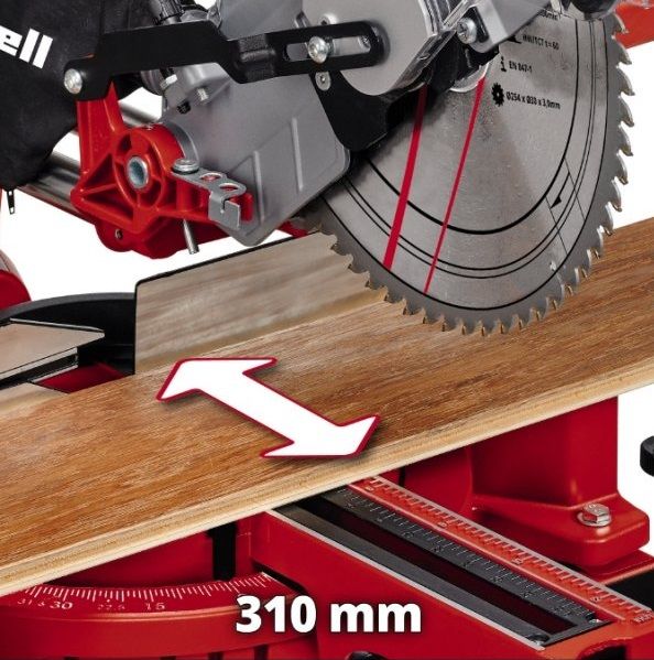 Пила торцовочна Einhell TC-SM 2531/2 U, 1900Вт, диск 254x30x2,8мм, 4800 об/хв, 17.76кг