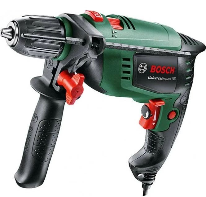 Дриль ударний Bosch UniversalImpact 700 + 39 шт, 700Вт, 3000 об/хв, ШЗП, 1.7кг, 39 насадок, кейс