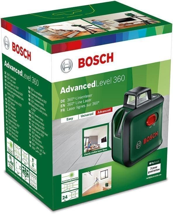 Нівелір лазерний Bosch UniversalLevel 360 +висок, діапазон± 4°,± 0.4 мм на 30 м до 24 м, 0.56 кг