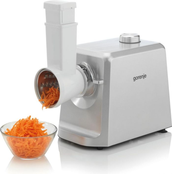 М'ясорубка Gorenje MG2502SJX/2500 Вт/ реверс/ 2.1 кг/хв./3 диски + 3 насадки/шнекова соковижималка/система захисту/корпус-пластик+метал