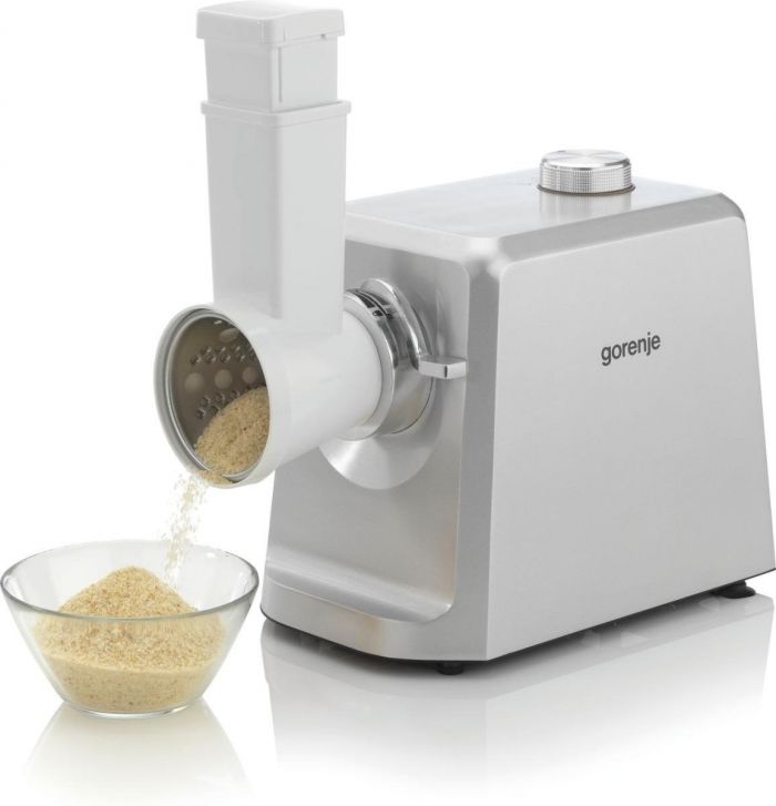 М'ясорубка Gorenje MG2502SJX/2500 Вт/ реверс/ 2.1 кг/хв./3 диски + 3 насадки/шнекова соковижималка/система захисту/корпус-пластик+метал