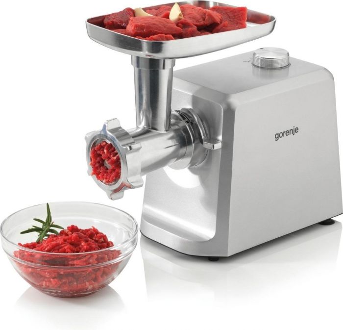 М'ясорубка Gorenje MG2502SJX/2500 Вт/ реверс/ 2.1 кг/хв./3 диски + 3 насадки/шнекова соковижималка/система захисту/корпус-пластик+метал