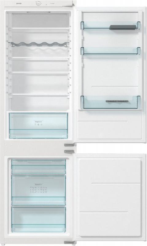 Вбуд. холодильник з мороз. камерою Gorenje RKI4182E1, 177х55х54см, 2 двері, 190( 73)л, А++, FrostLess , Зона св-ті, Білий