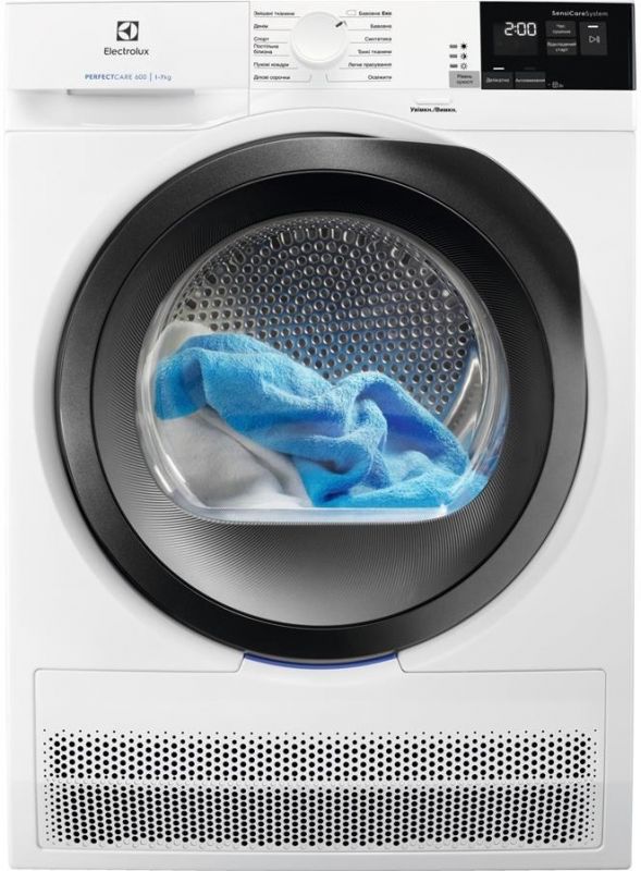 Сушильний барабан конденсаційного типу Electrolux EW6C427WU, 8кг, B, глибина 63см, Дисплей, Білий