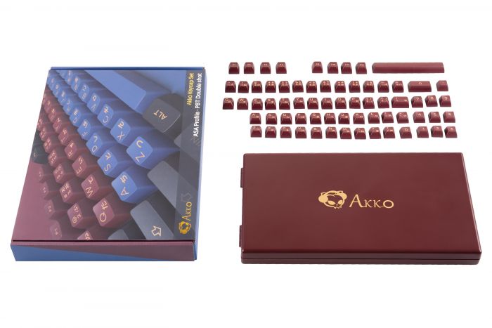 Akko Кейкапи Blue&Red Samurai ASA Fullset Keycaps, EU, Blue