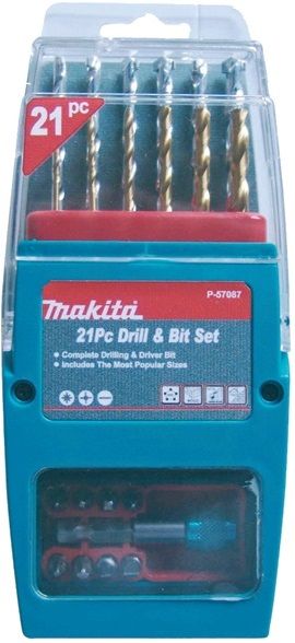 Набір біт та свердел Makita P-57087, 21 шт.