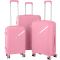 Валіза пластикова, 2E, SIGMA, середня, 4 колеса, рожева