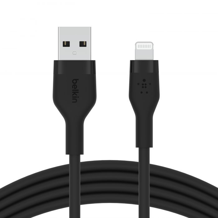 Кабель Belkin USB-A - Lightning силіконовий, з кліпсою, 1м, чорний