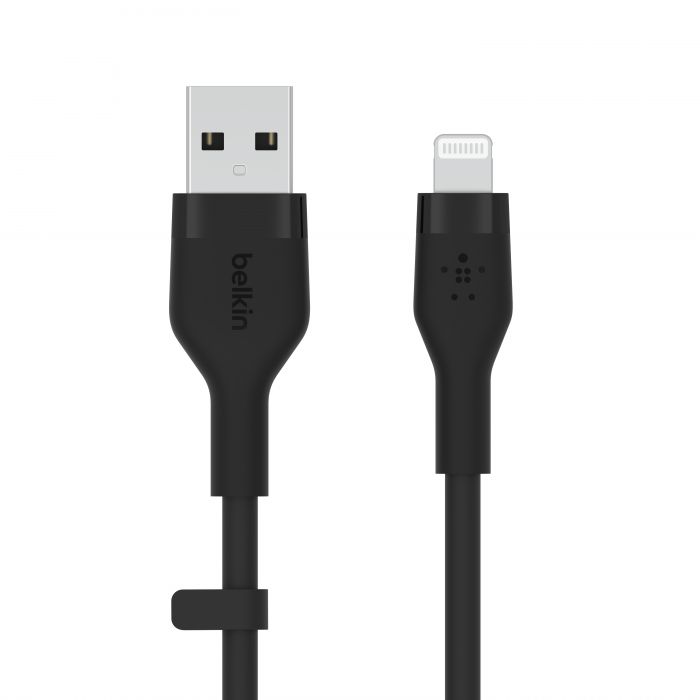 Кабель Belkin USB-A - Lightning силіконовий, з кліпсою, 1м, чорний