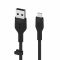 Кабель Belkin USB-A - Lightning силіконовий, з кліпсою, 1м, чорний