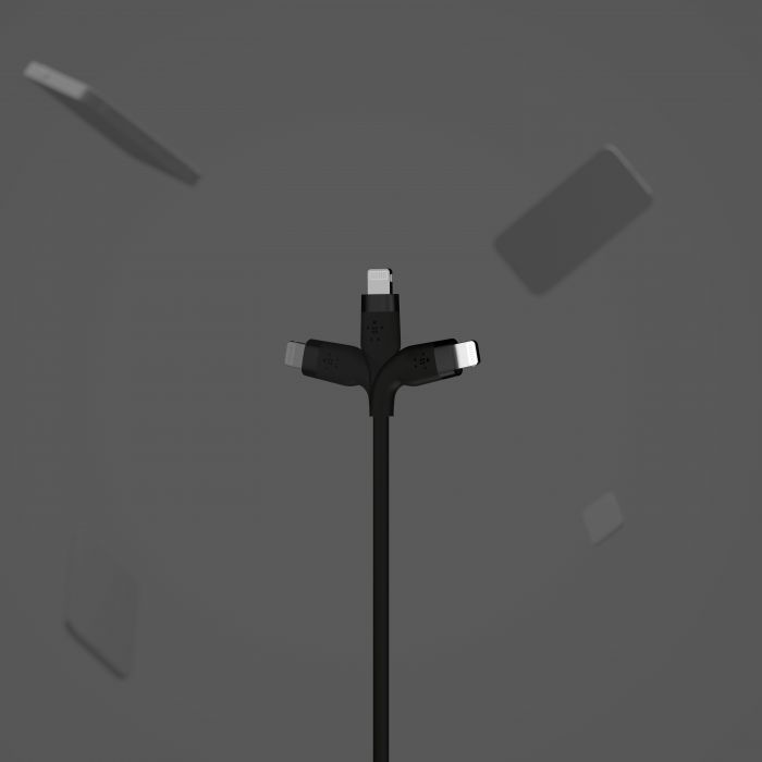 Кабель Belkin USB-A - Lightning силіконовий, з кліпсою, 1м, чорний