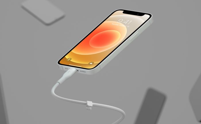 Кабель Belkin USB-A - Lightning силіконовий, з кліпсою, 1м, білий