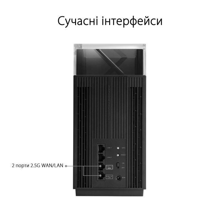 Система WiFi-Mesh ASUS ZenWiFi Pro XT12 2xGE LAN, 1x2.5GE LAN, 1x2.5GE WAN, 1xUSB 3.1, 1xUSB 2.0, 1мод EU-UK