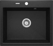 Мийка кухонна Deante Andante, граніт, прямокутник, без крила, 600х520х210мм, чаша - 1, накладна, графіт