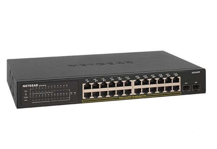 Комутатор NETGEAR GS324TP 24x1GE PoE+(190Вт), 2xSFP, керований