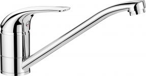 Змішувач для кухні Deante Low pressure,  довж.виливу - 214мм, поворотний, 1важіль, 3-е підкл., хром