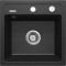 Мийка кухонна Deante Zorba, граніт, квадрат, без крила, 440х440х184мм, чаша - 1, накладна, графіт