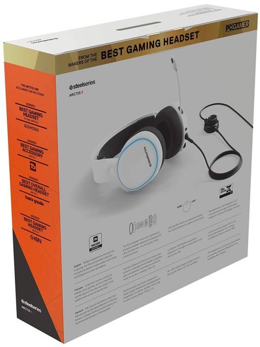 Гарнітура SteelSeries Arctis 5 2019 Edition 3.5mm/USB White