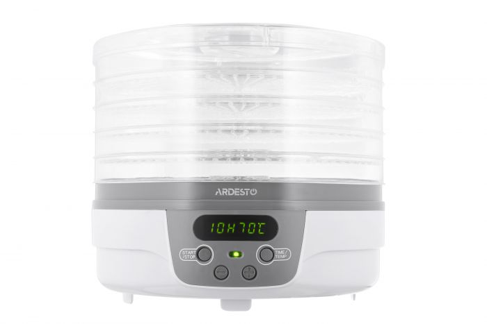 Сушарка для продуктів ARDESTO FDB-5321T, 250Вт, піддонів -5x3см, діаметр-32см, макс-70°С, таймер, електр. управління, пластик , білий