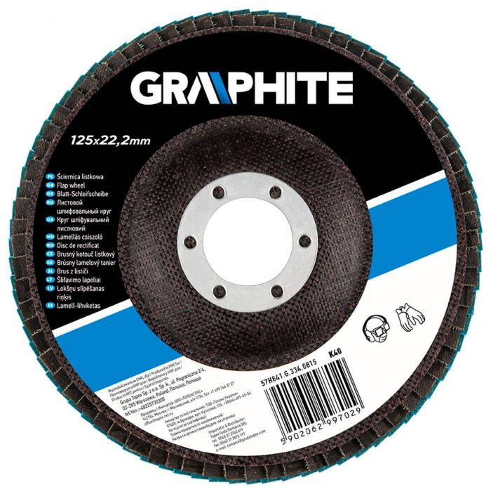 Круг пелюстковий GRAPHITE 57H841, 125x22.2 мм, K40, цирконій