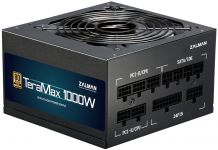 Блок живлення Zalman TERAMAX (1000W) >90%, 80+ Gold, 120mm, 1xMB 24pin(20+4)+10pin, 2xCPU 8pin(4+4), 3xMolex, 12xSATA, 6xPCIe 8pin(6+2), Fully Modular