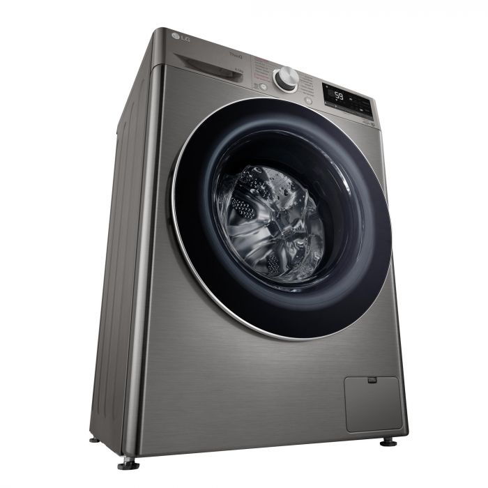 Пральна машина LG фронтальна, 8,5кг, 1200, A+++, 48см, дисплей, пара, інвертор, cріблястий
