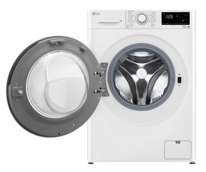 Пральна машина LG фронтальна, 9кг, 1400, A+++, 57см, дисплей, пара, інвертор, білий