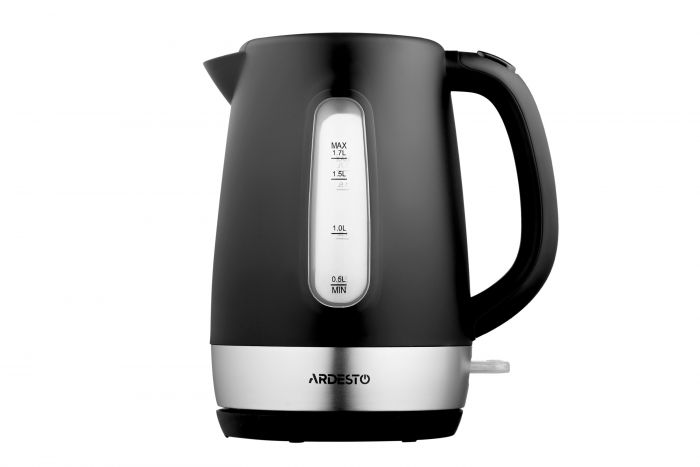 Електрочайник ARDESTO 1.7л, Strix, пластик, чорний матовий