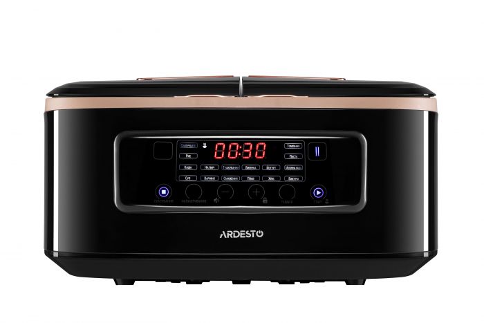 Мультиварка ARDESTO, 900Вт, чаша-2х1.5л, електронне керув., 2 чаші, пластик, чорний