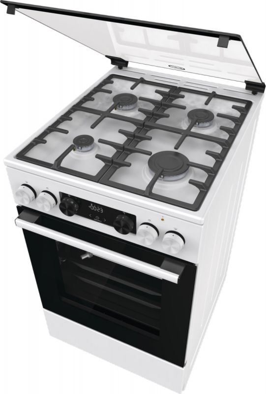 Плита Gorenje GKS5C70WF комбінована, 70л, 50x60см, дисплей, чавун,  білий
