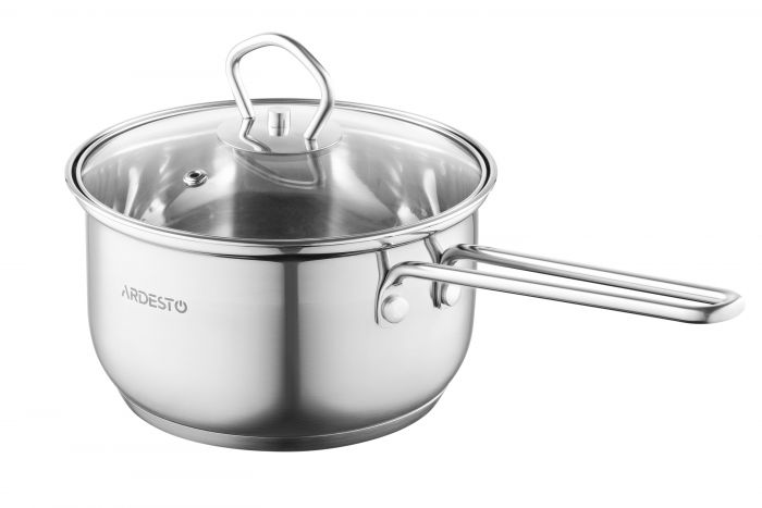 Ківш зі скляною кришкою ARDESTO Gemini Bari, 1.6л, нержавіюча сталь