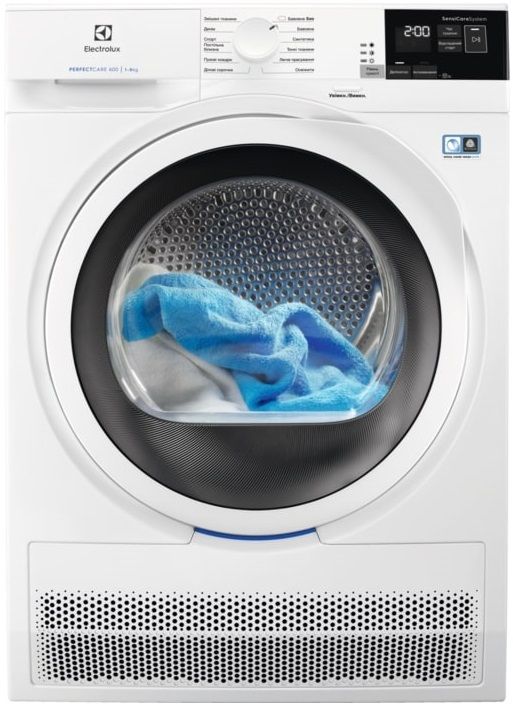 Сушильна машина Electrolux конденсаційна, 8кг, B, 63см, дисплей, білий
