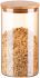 Банка для зберігання Ardesto Golden Moon, кругла, 760 мл, скло, бамбук