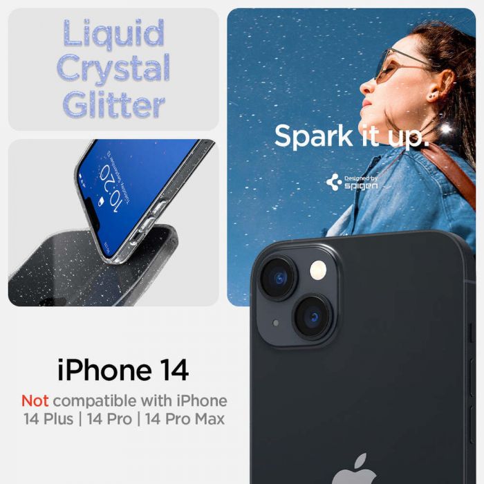 Чохол Spigen для Apple iPhone 14 Liquid Crystal Glitter, Crystal Quartz