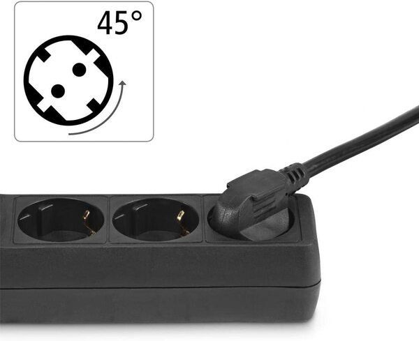 Мережевий подовжувач Hama 3XSchuko 3G*1.5мм 5м Black