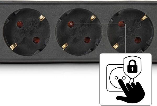 Мережевий подовжувач Hama 3XSchuko 3G*1.5мм 5м Black