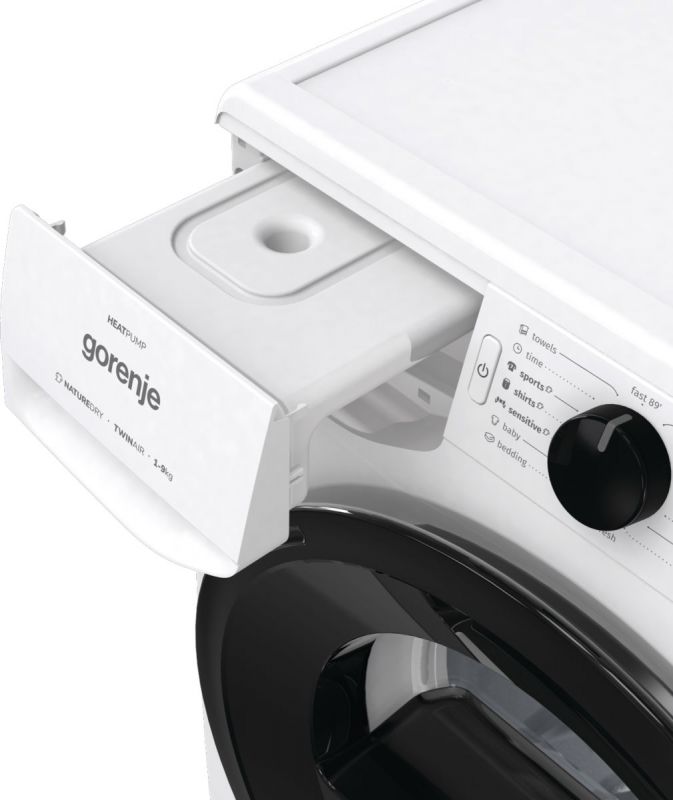 Сушильна машина Gorenje DNE92/GN тепловий насос, 9кг, A++, 60см, дисплей, білий