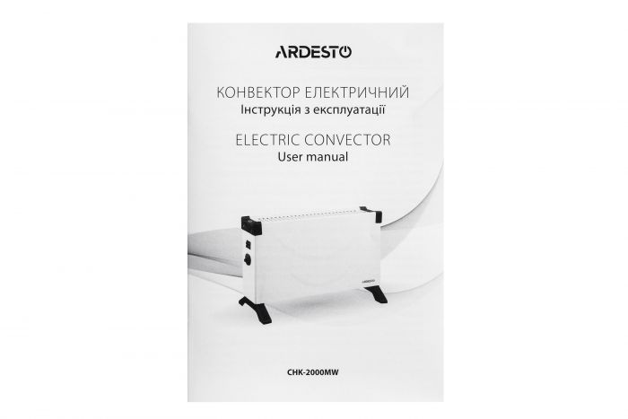 Конвектор ARDESTO CHK-2000MW 20м2, 2000Вт, мех. упр-ння, відкритий нагрів. елемент, білий