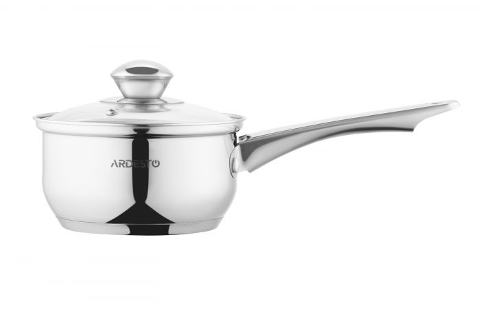 Ківш зі скляною кришкою ARDESTO Gemini Gourmet Spoleto, 1л, нержавіюча сталь