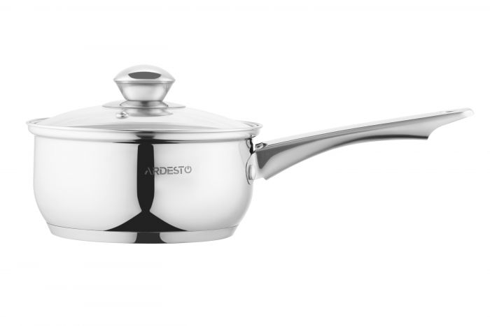 Ківш зі скляною кришкою ARDESTO Gemini Gourmet Spoleto, 1.4л, нержавіюча сталь