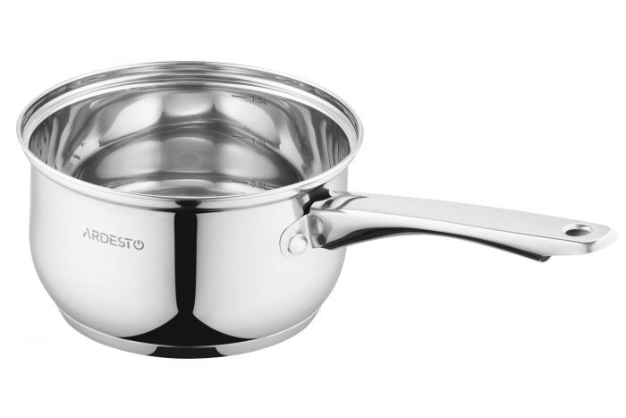 Ківш зі скляною кришкою ARDESTO Gemini Gourmet Spoleto, 1.6л, нержавіюча сталь